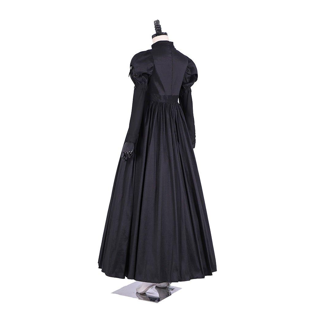Robe Cosplay Hamilton Eliza | Robe de Bal Noire en Satin pour Femme Adulte | Costume Personnalisé