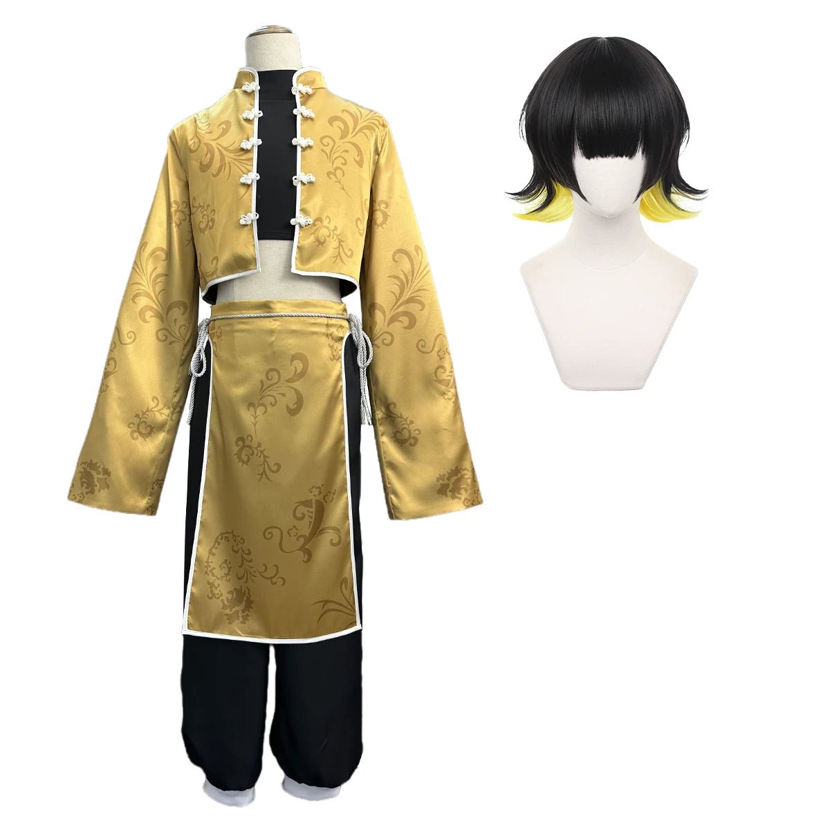 Costume Cosplay Bachira Blue Lock Chine Kung Fu Tang Suit Perruque Fibres Synthétiques Rose Taille Ajustable Cadeau Fête