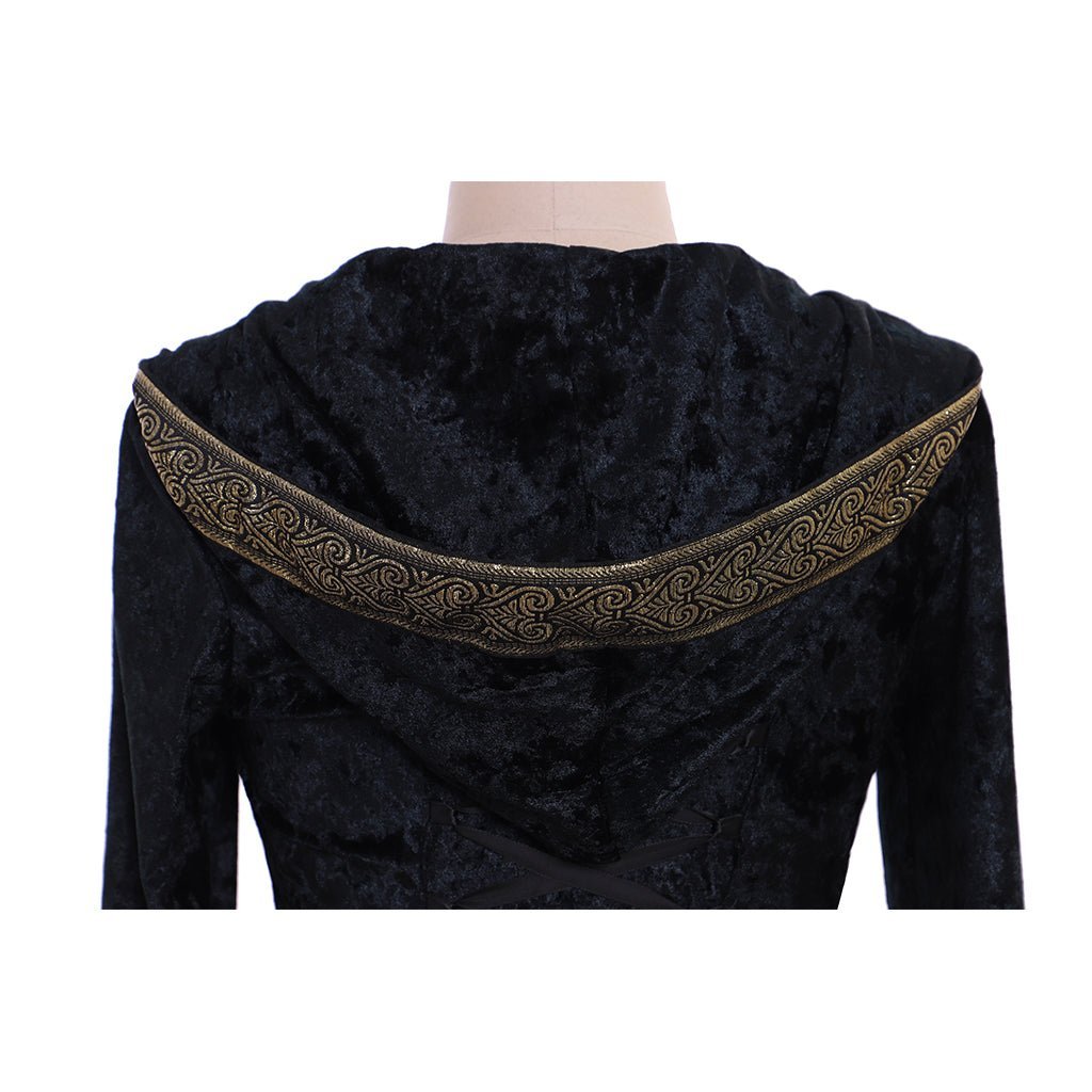 Robe de bal en velours noir médiéval Renaissance Costume Cosplay Fait sur Mesure