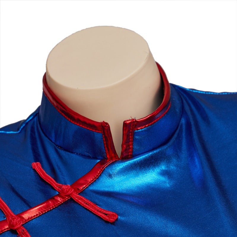 Costume Cosplay Chichi Dragon Ball - Robe Cheongsam Bleu Sexy