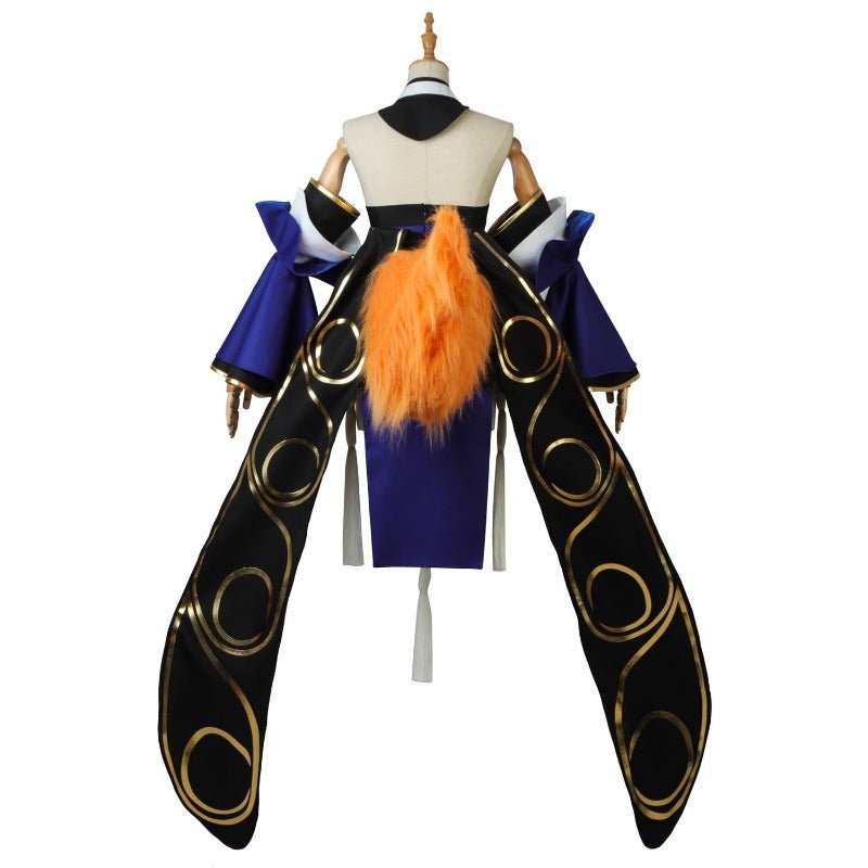Costume Cosplay Tamamo no Mae - Kimono Bleu et Perruque pour Fans d'Anime
