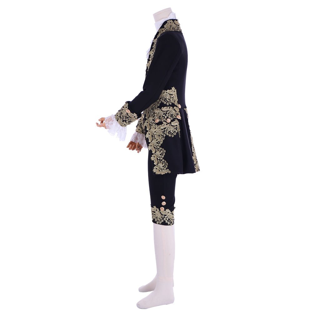 Costume de Cour Rococo du 18e Siècle pour Homme - Costume Colonial Noir