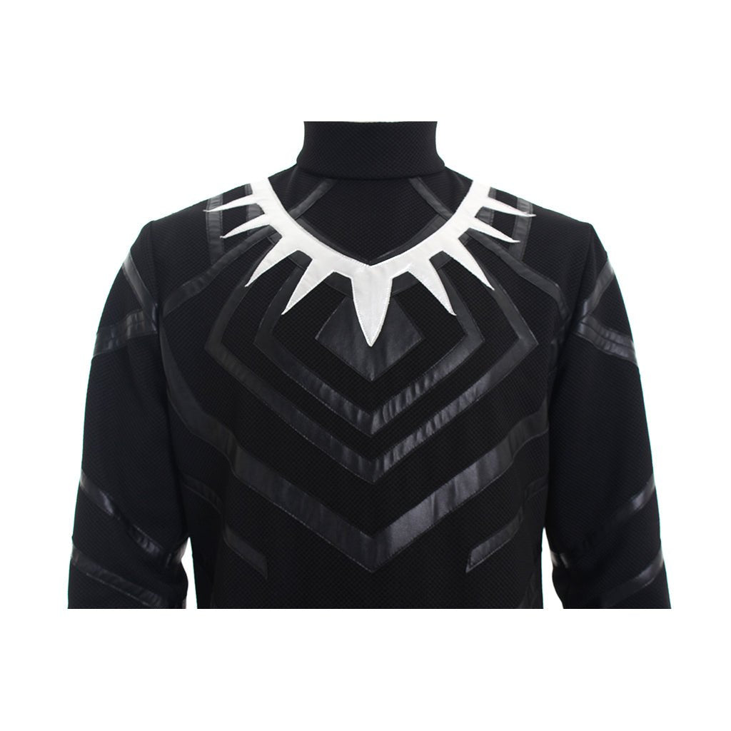 Costume Cosplay Panthère Noire Combinaison Bottes Gants Masque Ensemble pour Hommes