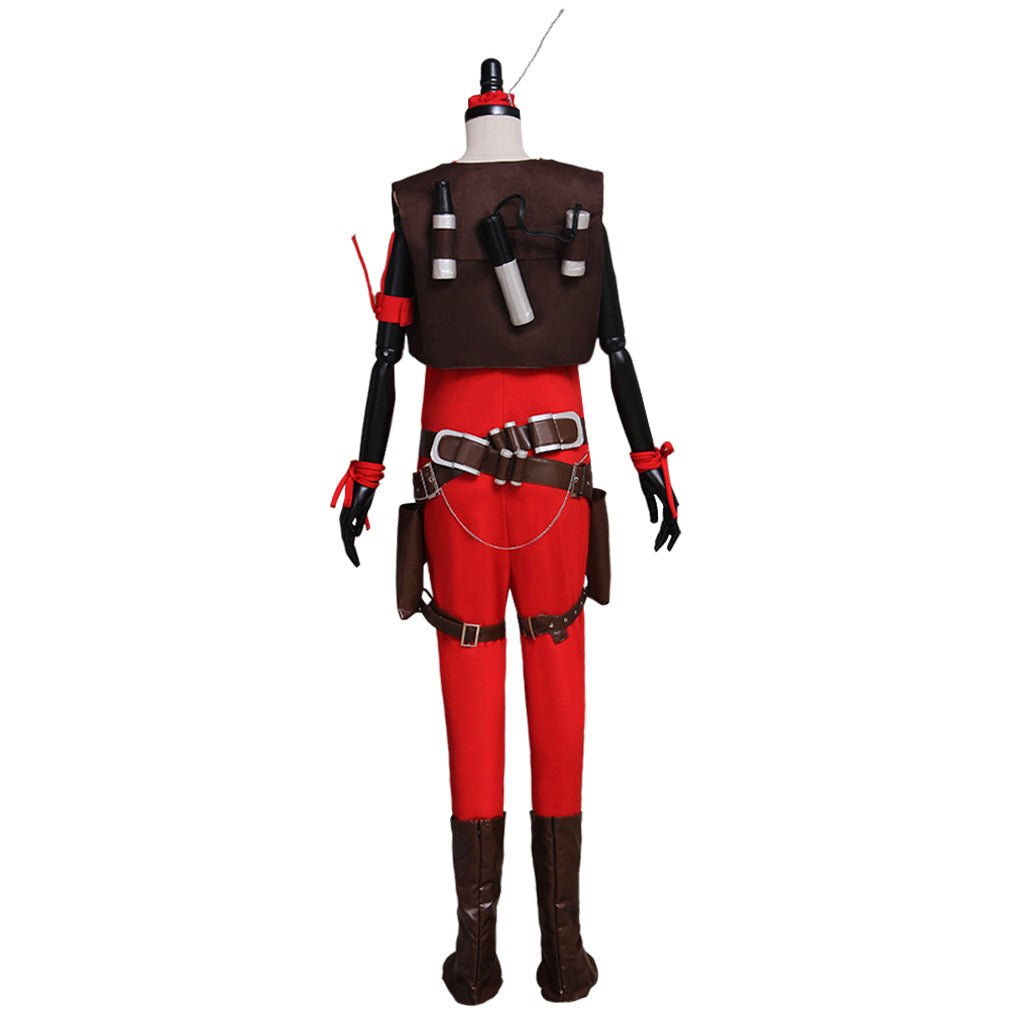 Costume Cosplay Aurra Sing Femme - Combinaison Rouge avec Ceinture Ensemble Complet