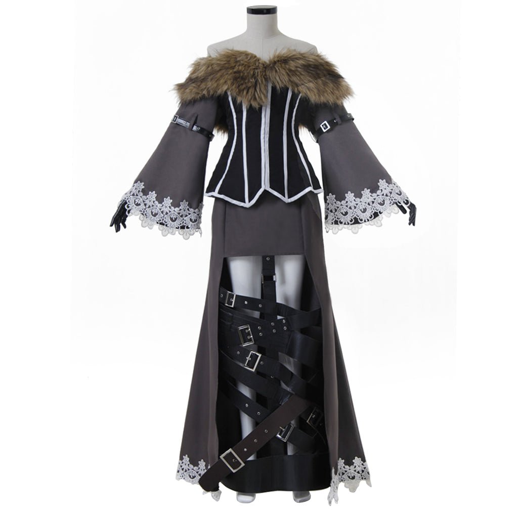 Costume Cosplay FFX Lulu | Tenue de Mage Noir Femme avec Accessoires | Final Fantasy