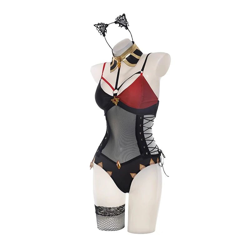 Costume Dehya Fille Lapin Nouveau Original Genshin Impact Dehya Combinaison Lapin Design Lacé Femme Combinaison Ensemble Complet