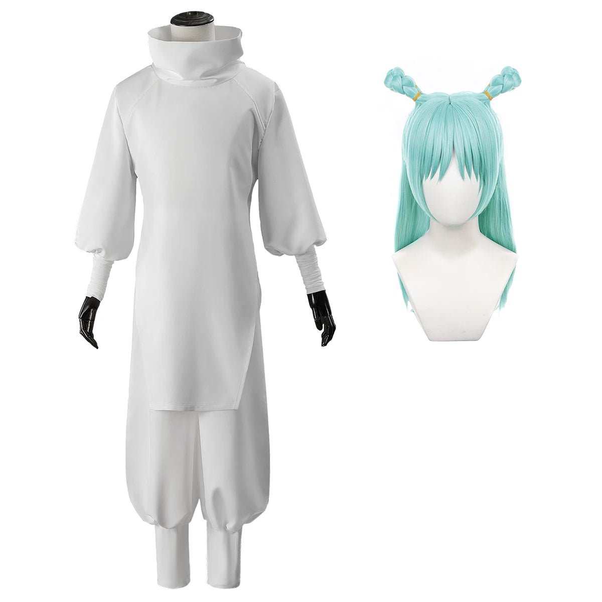 Costume Cosplay Kashimo Hajime Jujutsu Kaisen Anime - Perruque Bleue, Haut Blanc, Pantalon Élastique