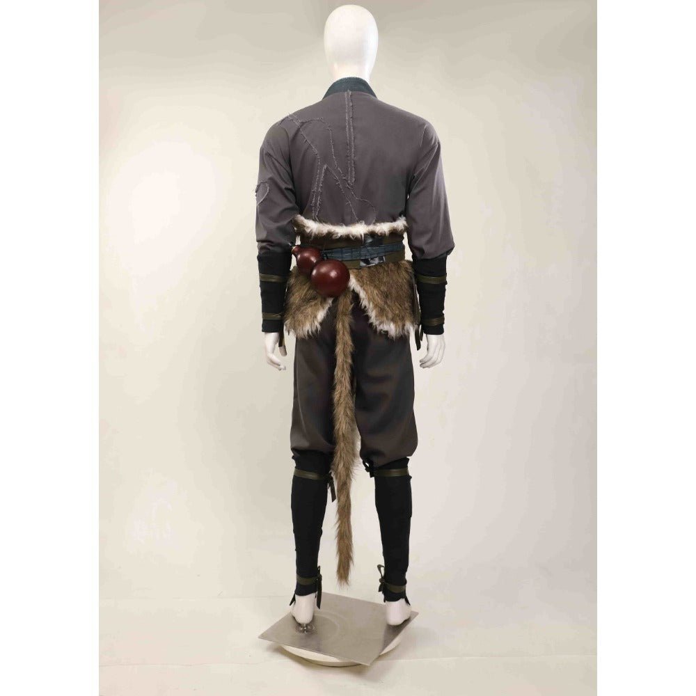 Costume Cosplay Black Myth Wukong Ceinture en Fourrure pour Halloween (Sans Gourde et Masques)
