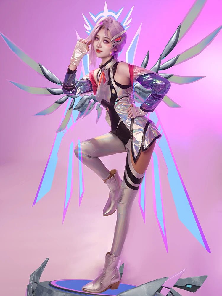 Costume Cosplay Seraphine LOL Battle Dove Anima Squad - Tenue Halloween Femme