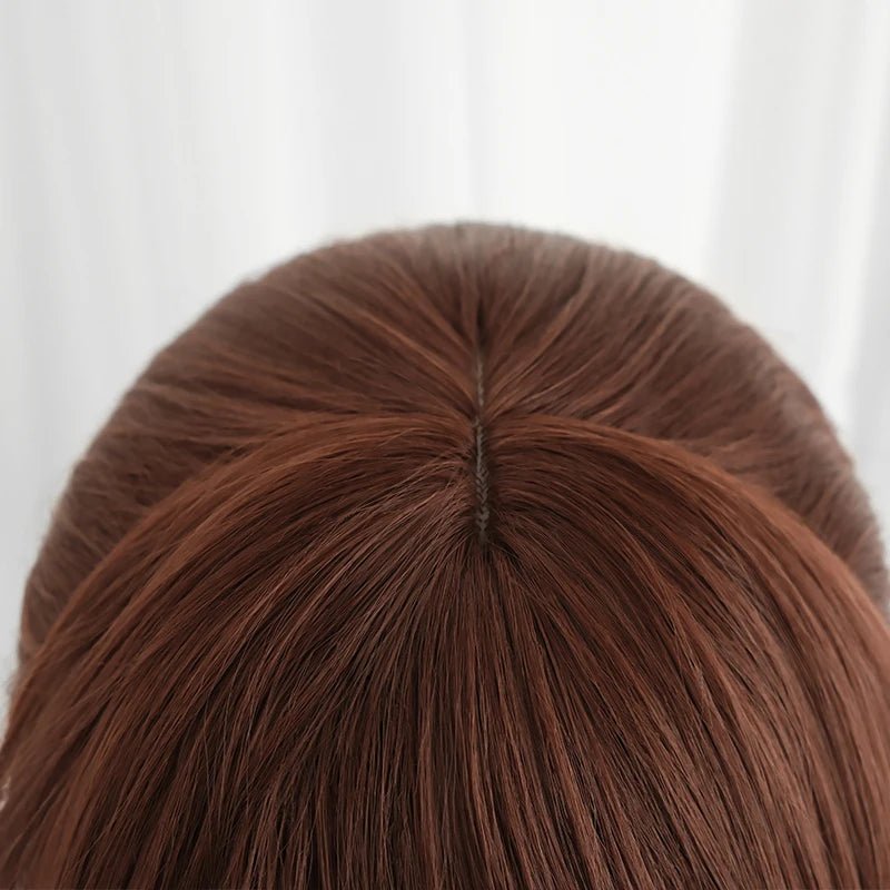 Perruque Cosplay Ahri Légende Ressuscitée LOL 65cm Brun avec Tresse