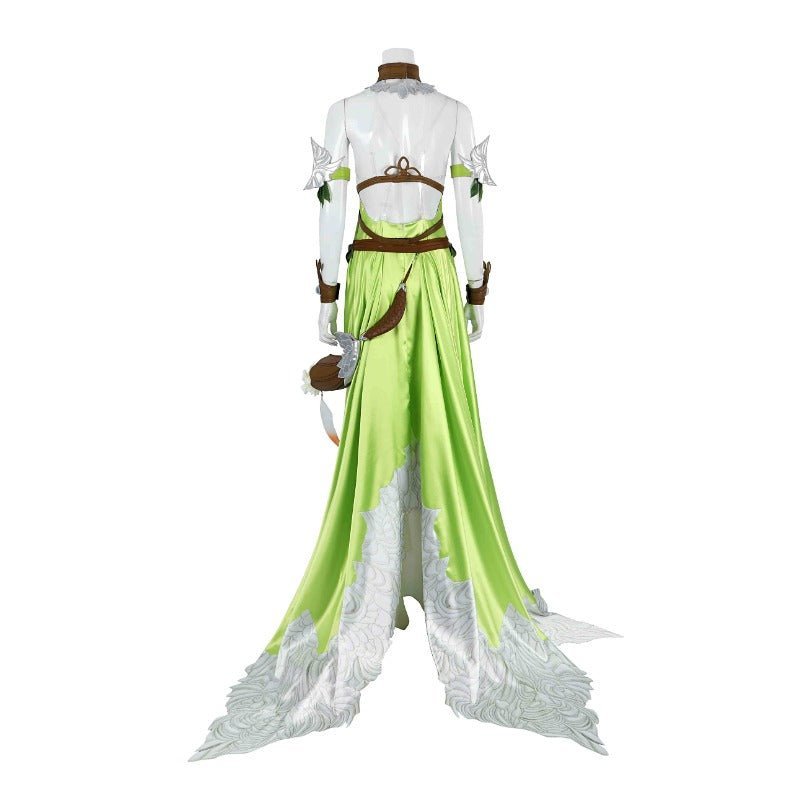 Costume Cosplay FF14 Nophica - Robe Longue Verte pour Halloween & Fêtes