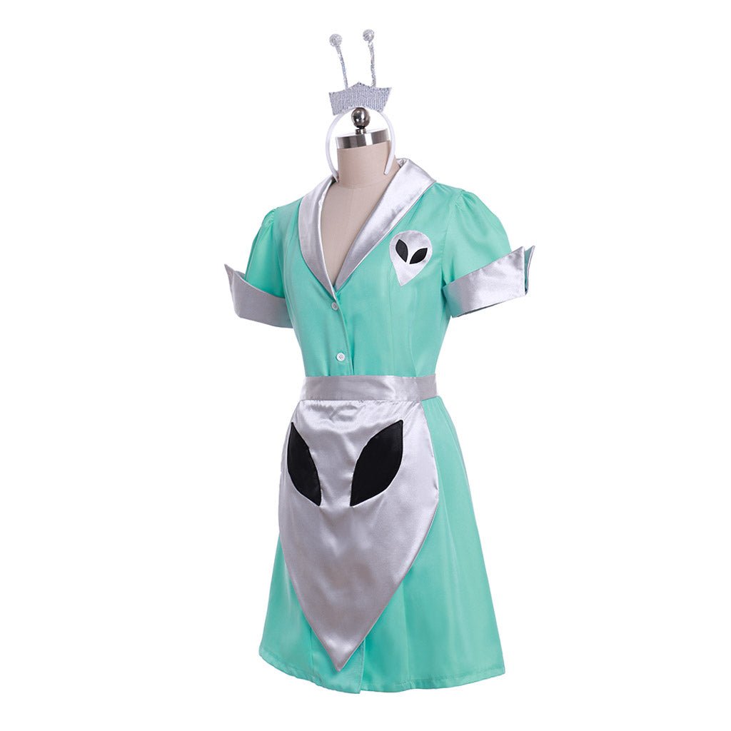 Costume Cosplay Serveuse Crashdown Cafe Roswell | Robe de Servante Liz Parker | Uniforme Alien Halloween