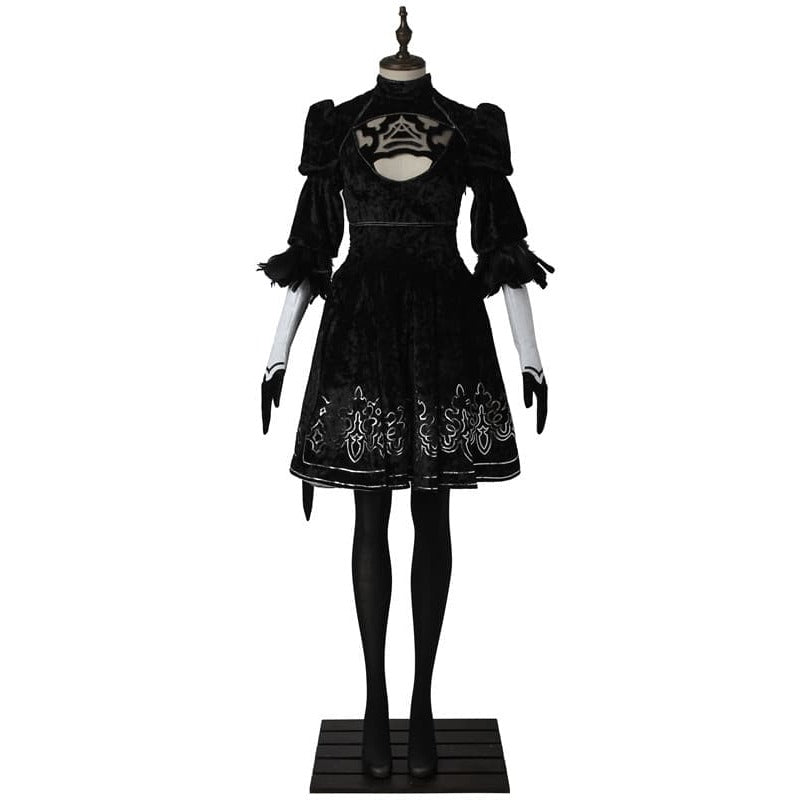 Costume Cosplay Nier Automata Yorha 2B pour Femmes et Filles - Tenue de Fête Halloween