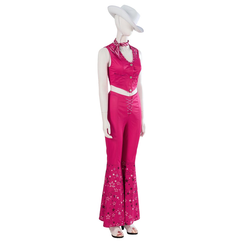 Costume Cosplay Barbie FAPUCO - Tenue Disco Pink Cowgirl des Années 70/80 pour Film, Scène et Fête