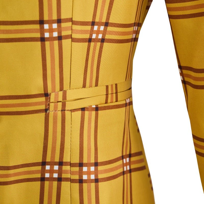Costume Cher de Clueless pour Femmes - Ensemble Veste et Jupe à Carreaux Jaunes Style Écolière des Années 90