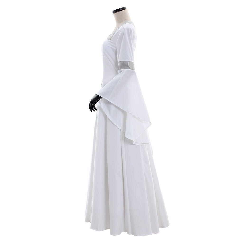 Robe Médiévale Blanche Costume de Princesse Renaissance Robe de Mariée Rétro Cosplay