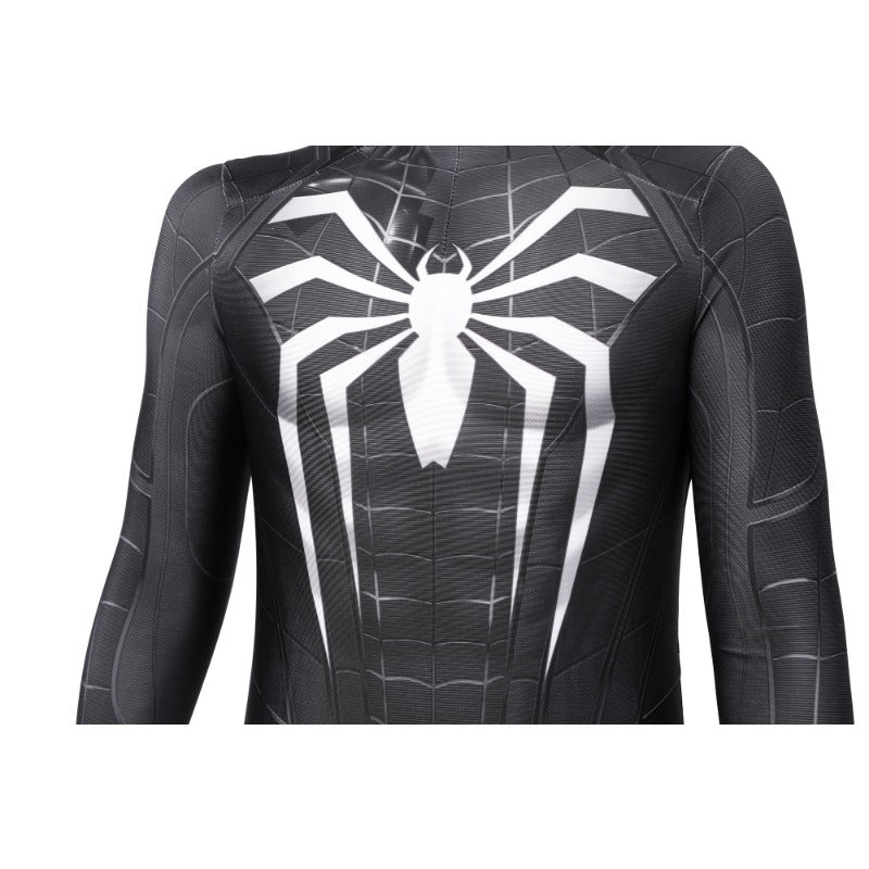 Costume Cosplay Spider-Man PS4 Avancé Noir pour Enfants, Tenue Halloween