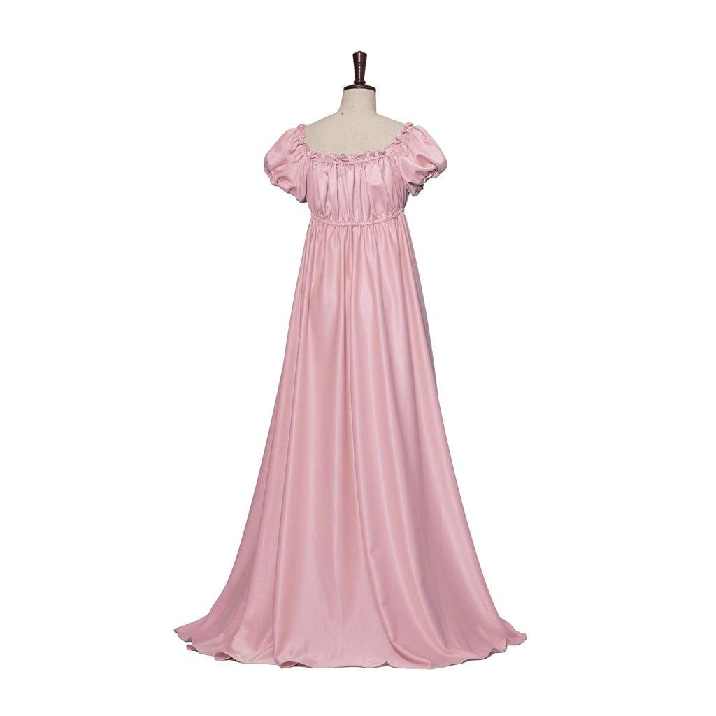 Robe Empire Médiévale Traditionnelle - Costume Bridgerton en Tissu Soieux Rose