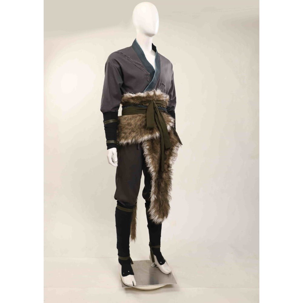 Costume Cosplay Black Myth Wukong Ceinture en Fourrure pour Halloween (Sans Gourde et Masques)