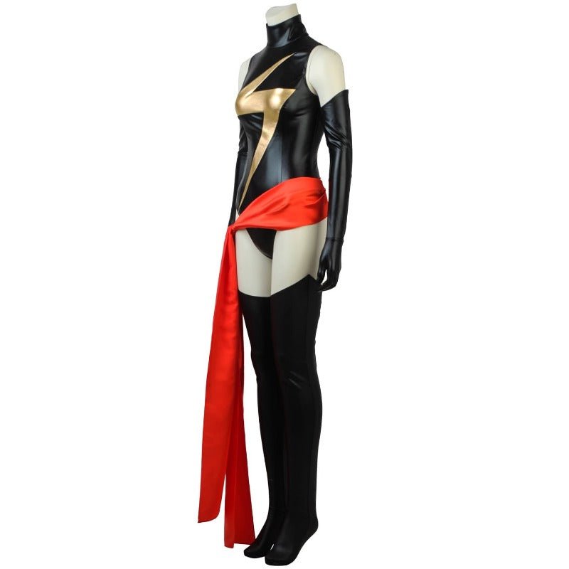 Costume de Superhéroïne Ms.Shiny - Ceinture Rouge Cosplay Film Halloween pour Femmes