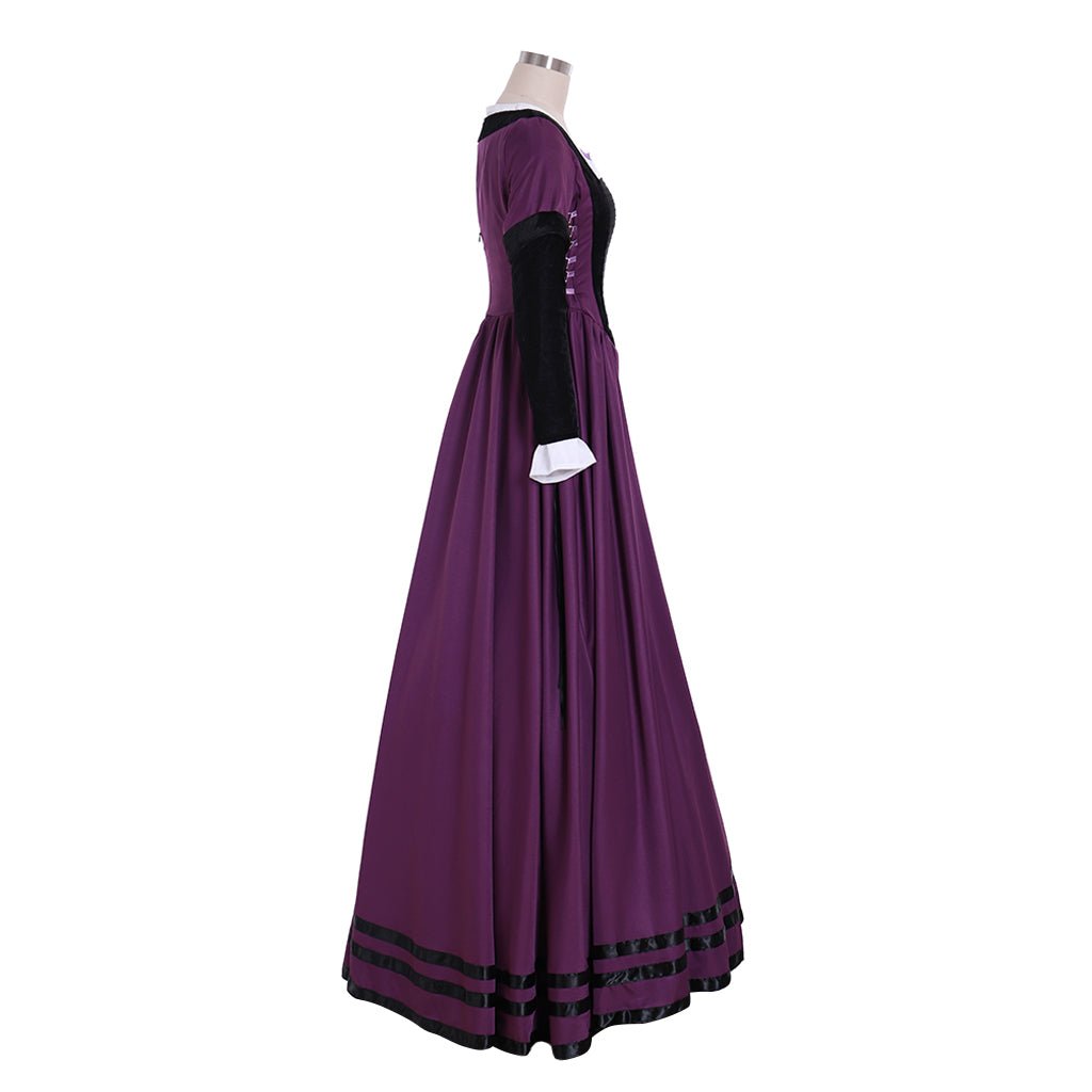 Robe Violette Régence Médiévale Renaissance Noble Costume Femme pour Théâtre et Fêtes
