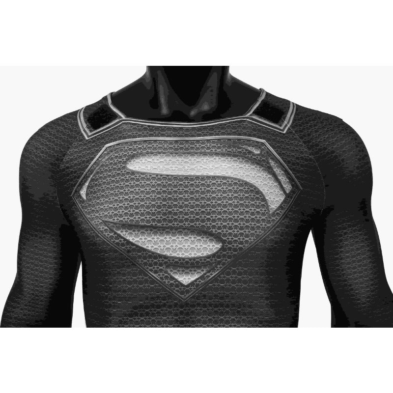 Costume Cosplay Justice League Man of Steel Superman Clark Kent Noir pour Enfants & Adultes
