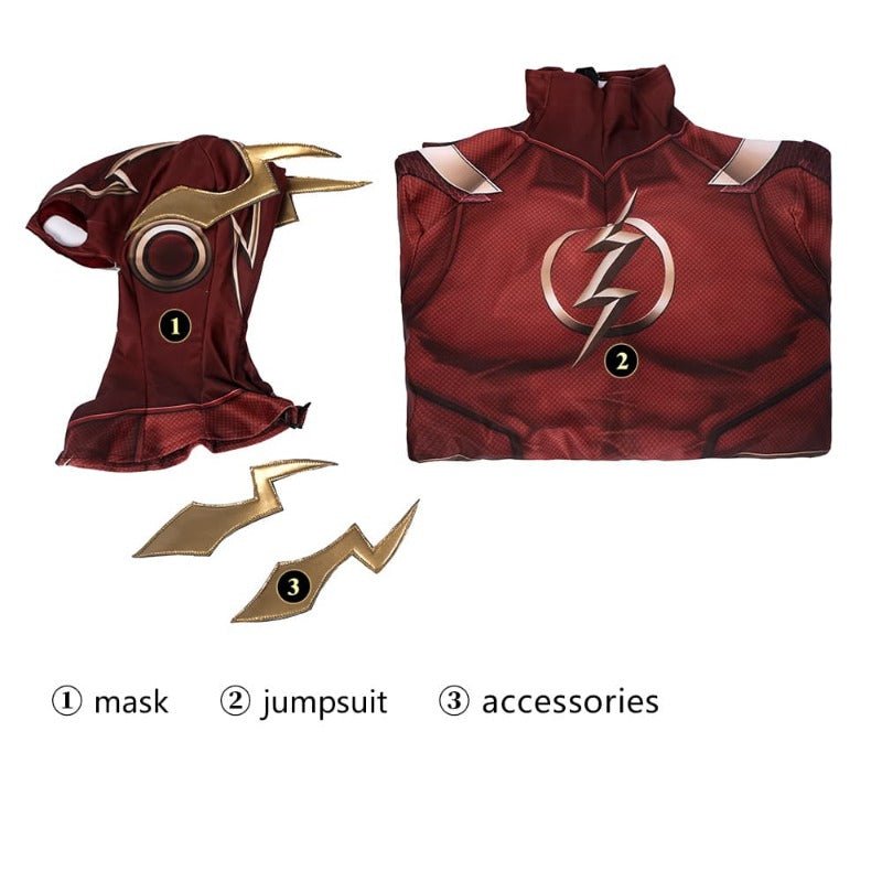 Costume Cosplay The Flash Barry Allen Combinaison et Masque Impression 3D