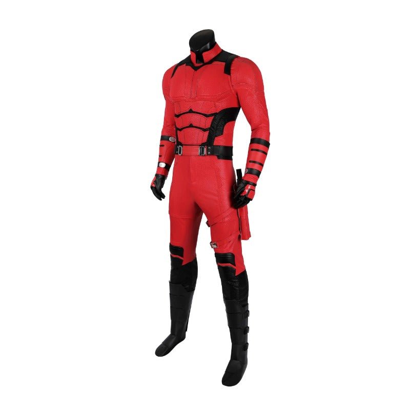 Costume Cosplay Daredevil en Cuir Rouge - Tenue de Combat de Matt Murdock - Ensemble Complet