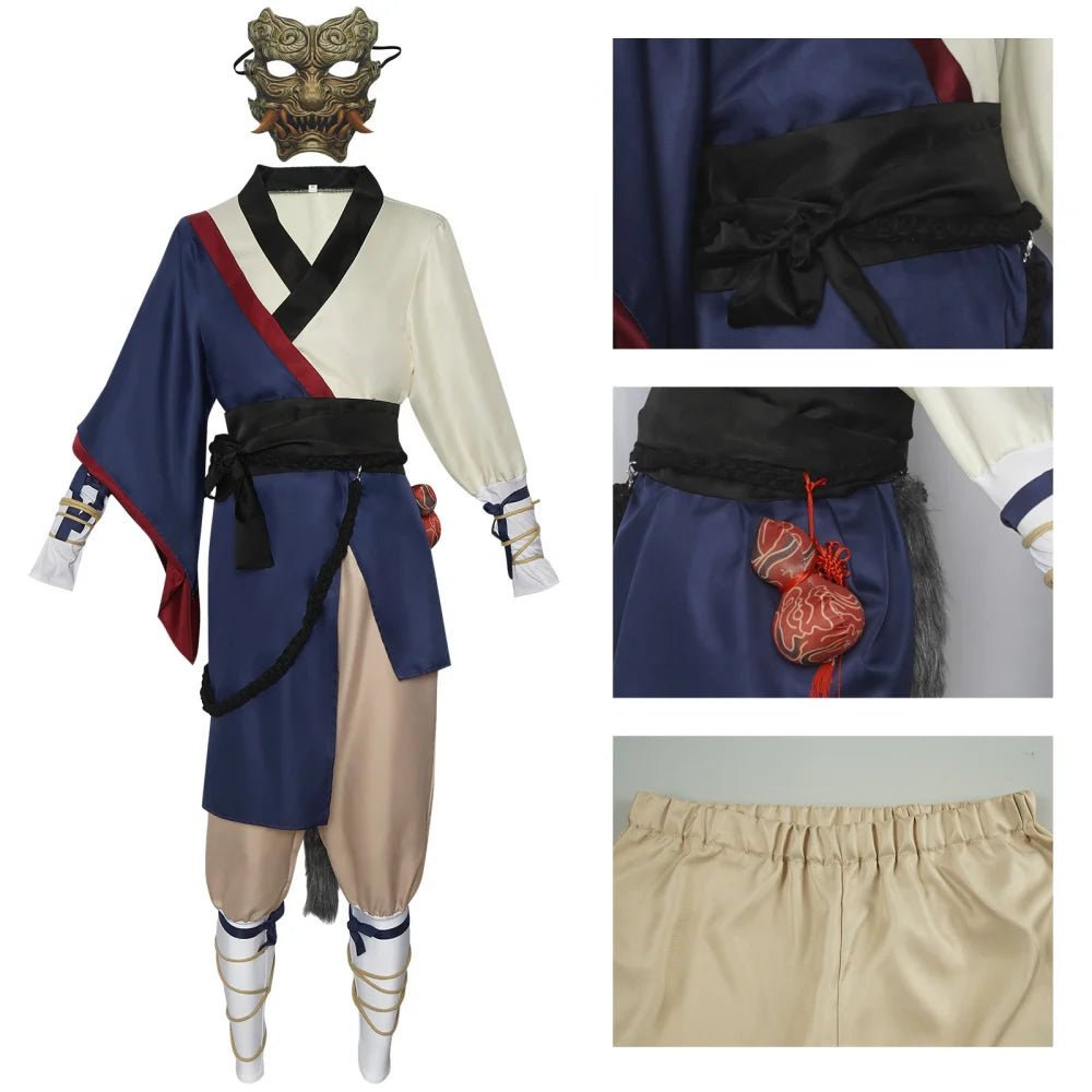 Costume Cosplay Black Myth: Wukong | Le Destiné Guerrier Masqué pour Halloween & Expos Anime