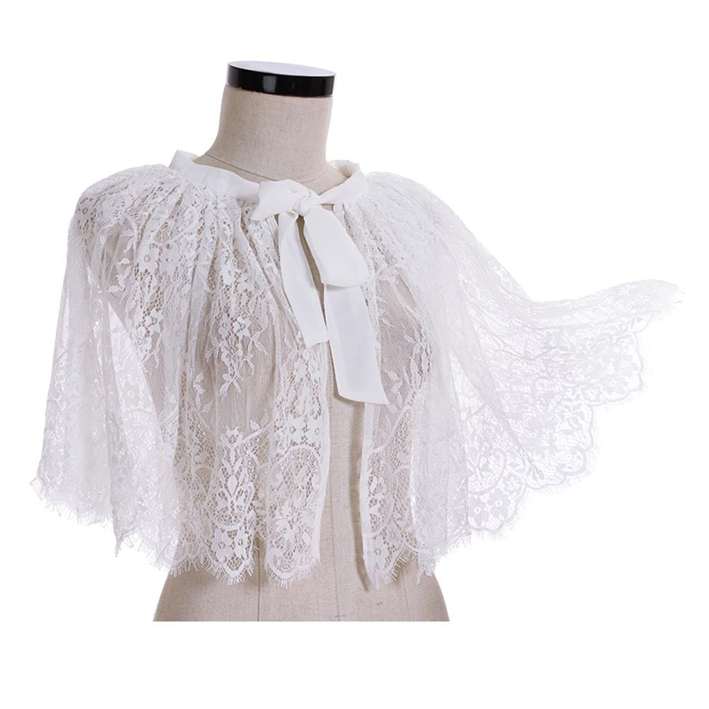 Boléro en Dentelle Blanche Élégant pour Femmes - Capes Courtes pour Mariages et Robes de Soirée