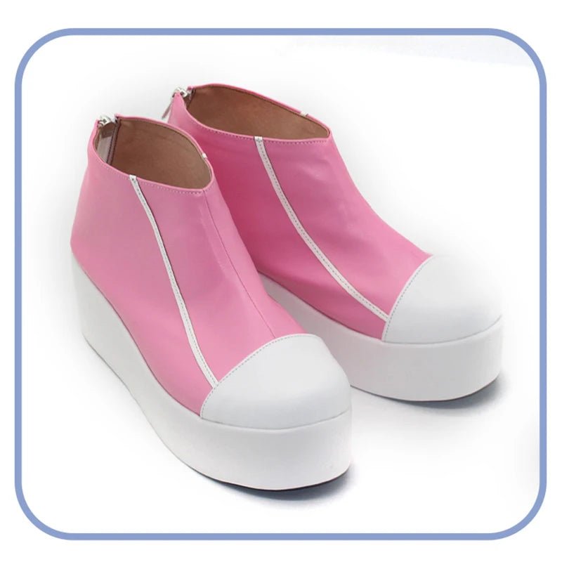 Chaussures Cosplay LOL HEARTSTEEL Alune Rose Plate Semelle Épaisse Femme avec Fermeture Éclair pour Fêtes et Halloween