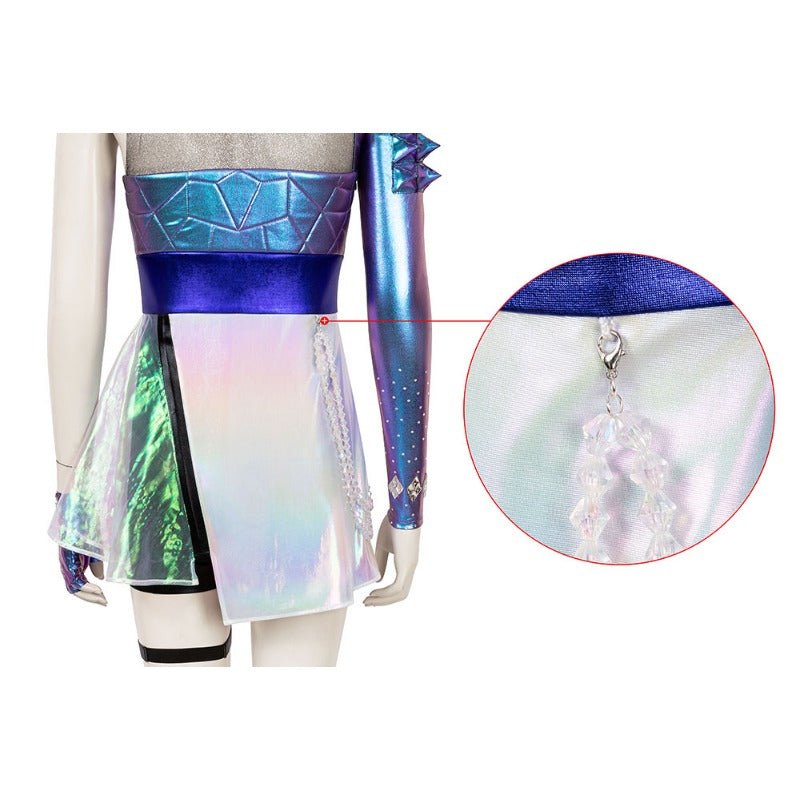 Costume Cosplay Ahri K/DA ALL OUT pour Femmes - Tenue de Renard à Neuf Queues Anime