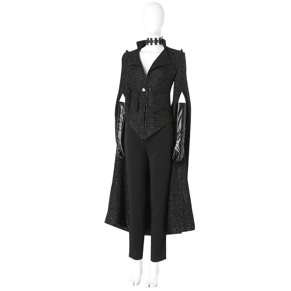 Costume Cruella Cosplay Halloween Reine Maléfique, Robe Noire, Robe de Soirée, Style Emma