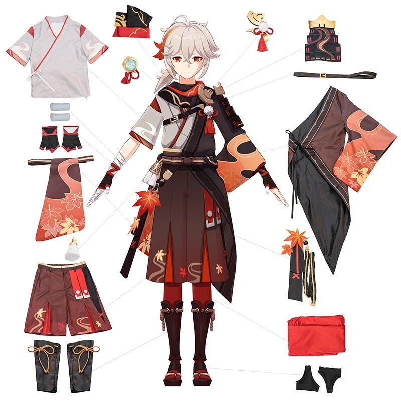 Costume Cosplay Kaedehara Kazuha Genshin Impact Kiryu Kazuha - Ensemble Complet pour Hommes