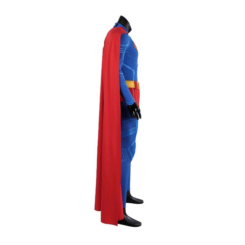 Costume Cosplay Superhero Legacy Clark Kent - Combinaison Zentai Bleue avec Cape Rouge