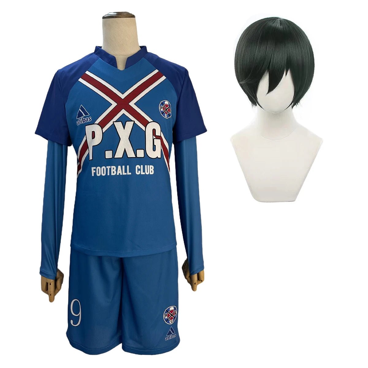 Costume Cosplay Blue Lock Rin Itoshi Shidou Ryusei Charles Karasu Maillot P.X.G Perruque Broderie Uniforme de Football