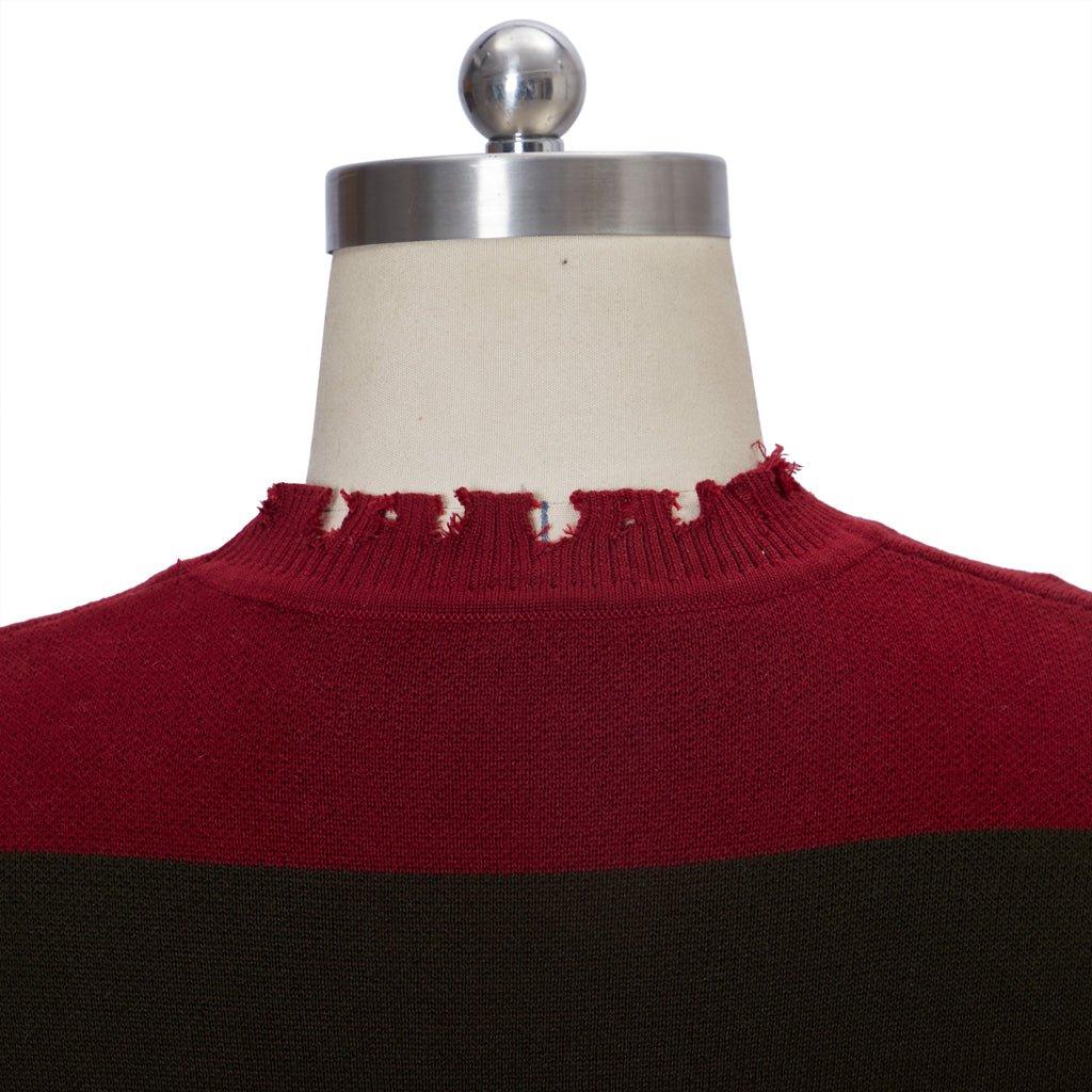 Pull Cosplay Freddy Krueger | Film Rue de l'Angoisse Pull Rayé Rouge | Tricot Unisexe pour Hommes et Femmes