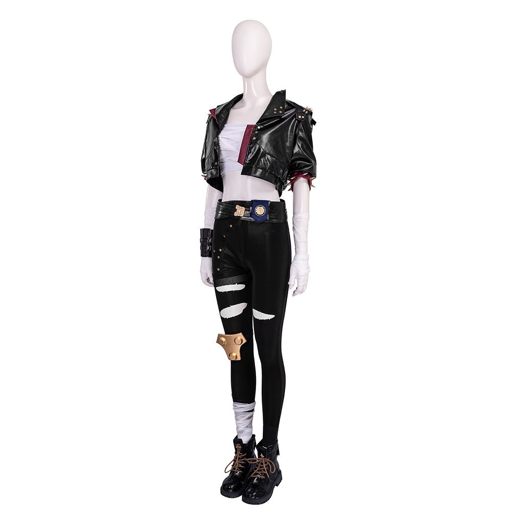 Veste en cuir noir Arcane 2 Vi - Costume de cosplay de haute qualité pour les gamers