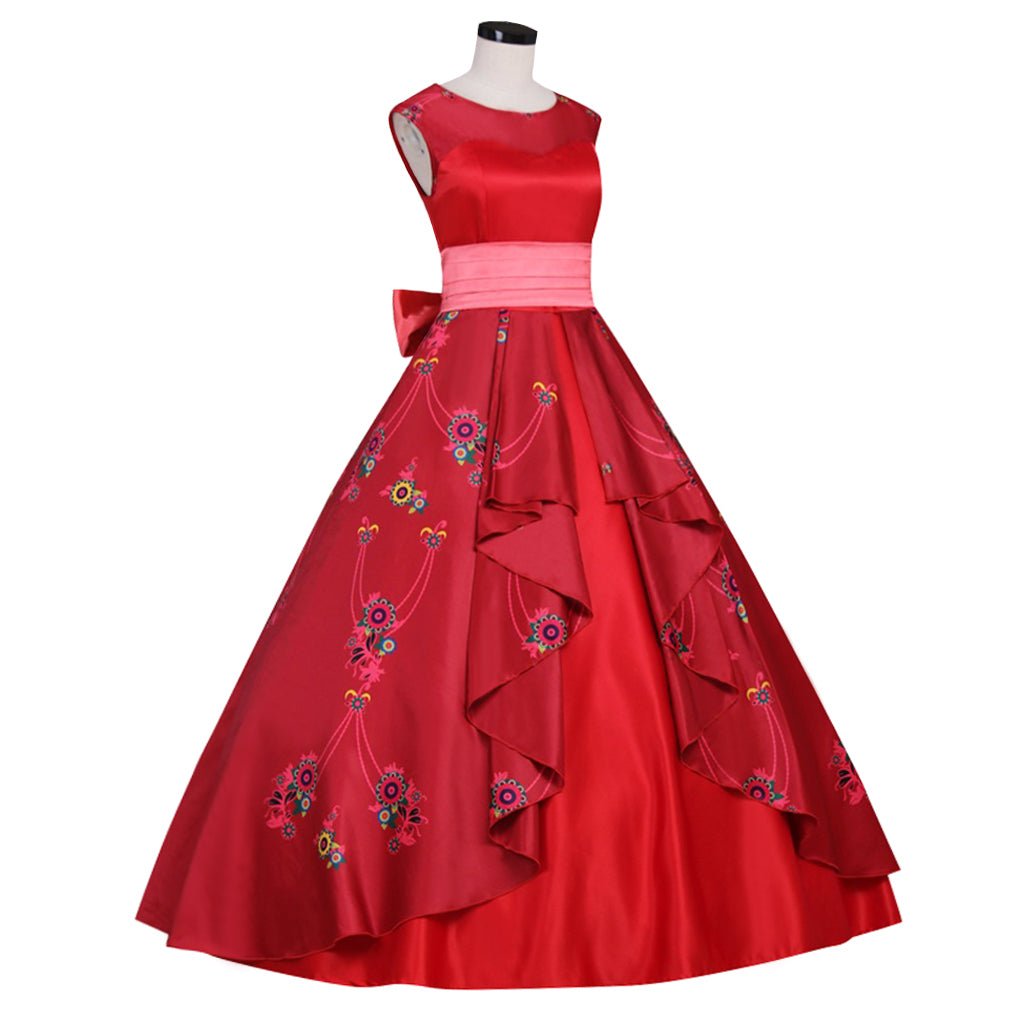 Robe de Bal Rouge Princesse Elena | Costume Cosplay Disney pour Femmes