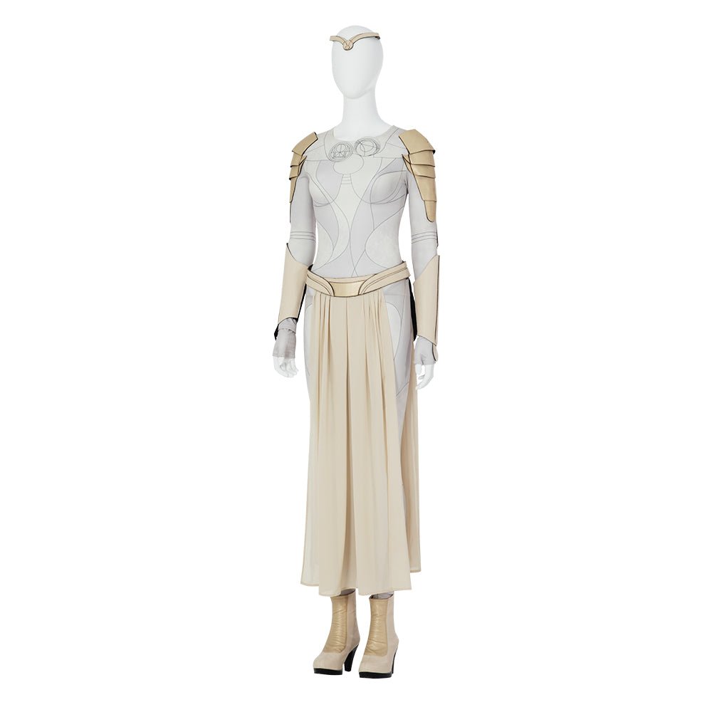 Costume Cosplay Eternals Thena pour Femme - Combinaison, Jupe, Uniforme Halloween, Robe de Carnaval