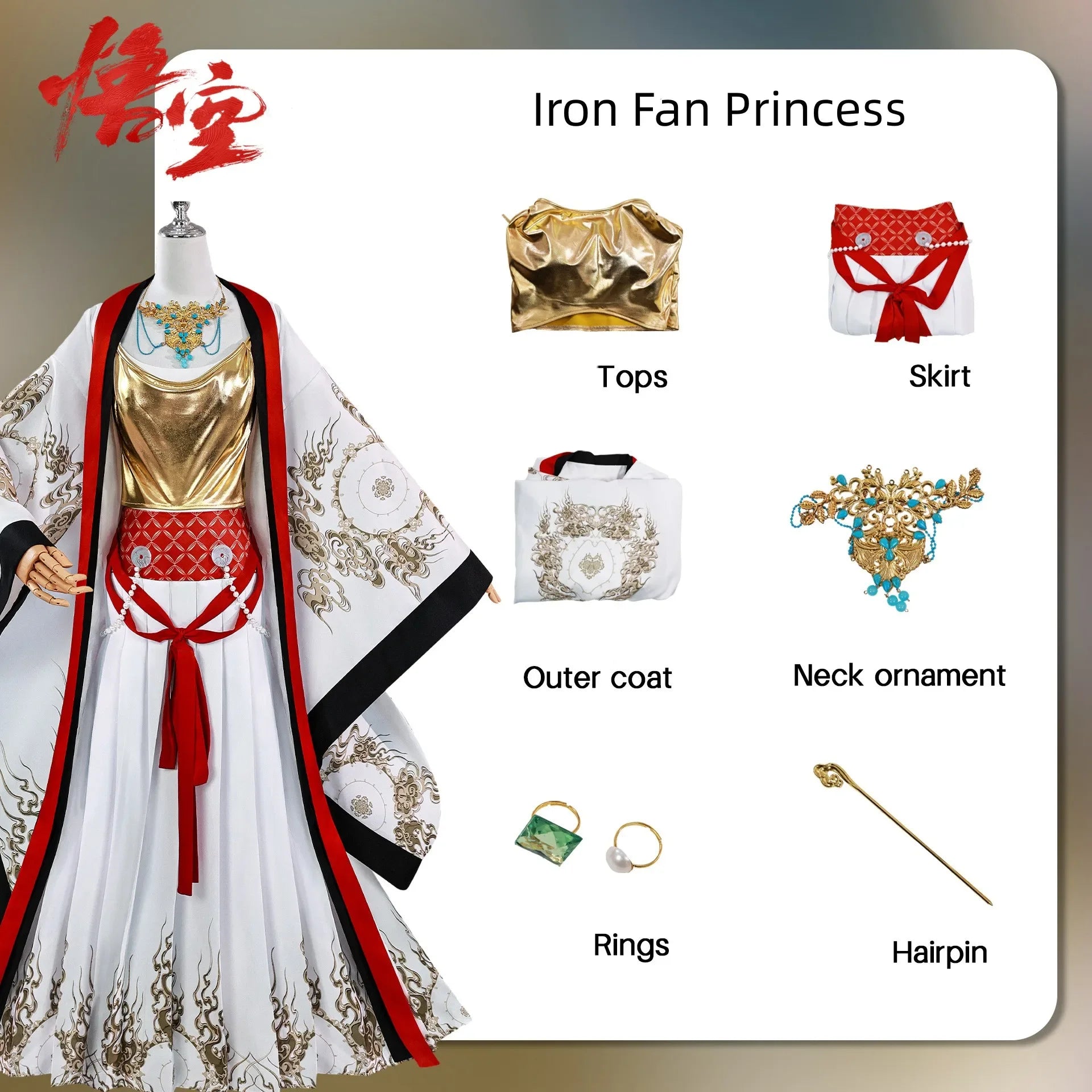 Costume Cosplay Anime Black Myth Wukong Araignée Gobelin Princesse Éventail
