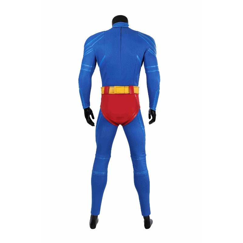 Costume Cosplay Superhero Legacy Clark Kent - Combinaison Zentai Bleue avec Cape Rouge