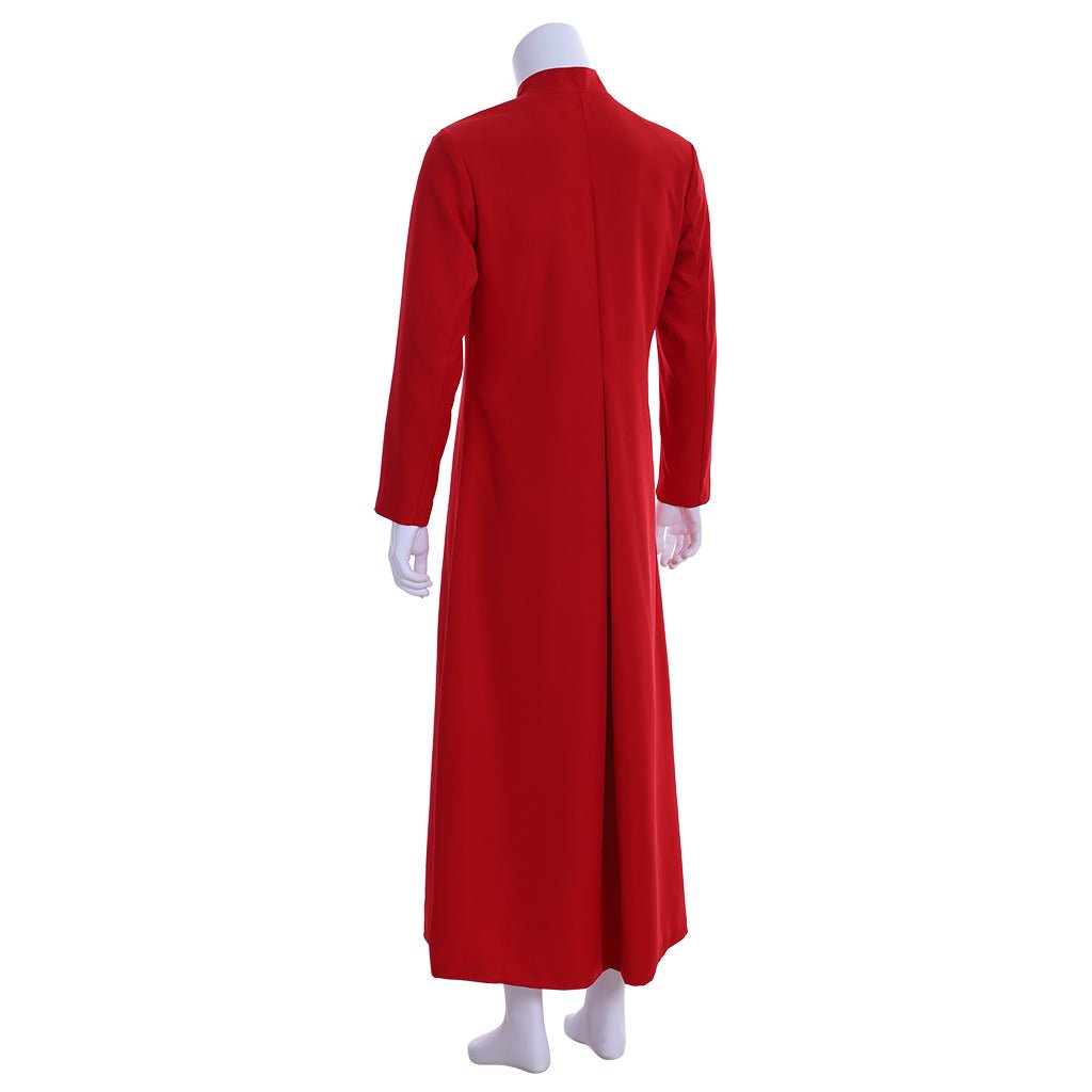 Robe de prêtre rouge pour hommes - Costume de clergé avec col droit - Vestments liturgiques