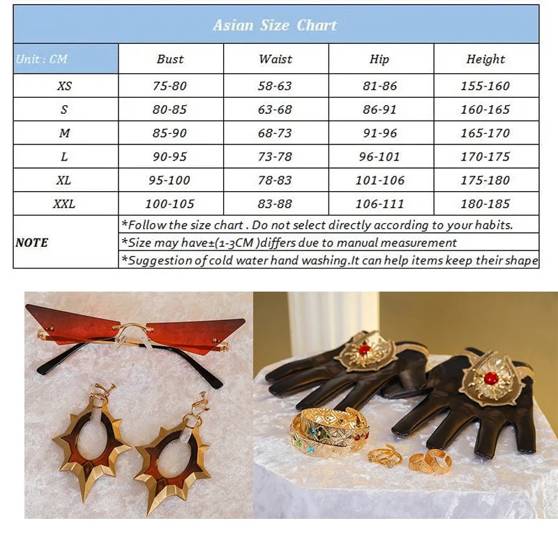 Costume Cosplay Archon Pyro Mavuika de Genshin Impact pour Femme - Ensemble Complet pour Fête d'Halloween