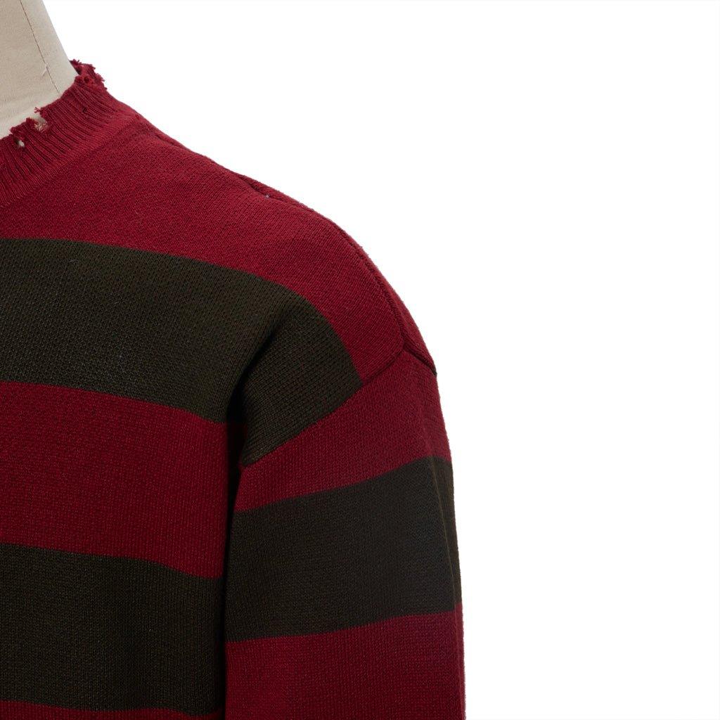 Pull Cosplay Freddy Krueger | Film Rue de l'Angoisse Pull Rayé Rouge | Tricot Unisexe pour Hommes et Femmes