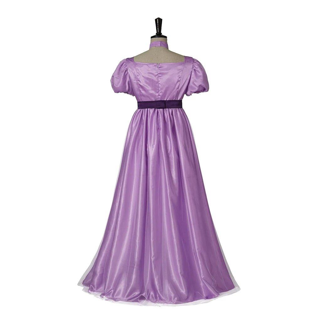 Costume Cosplay Femme Philippa Robe Violette - Une Robe de Bal Noble de Princesse Regency