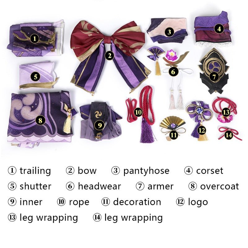 Costume Cosplay Raiden Shogun de Genshin Impact - Robes Élégantes pour Halloween et Événements