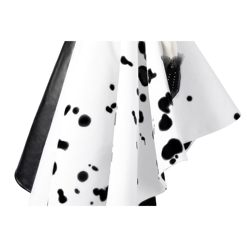 Manteau Cosplay Cruella De Vil - Costume de Vilain Disney Élégant pour Halloween et Fêtes