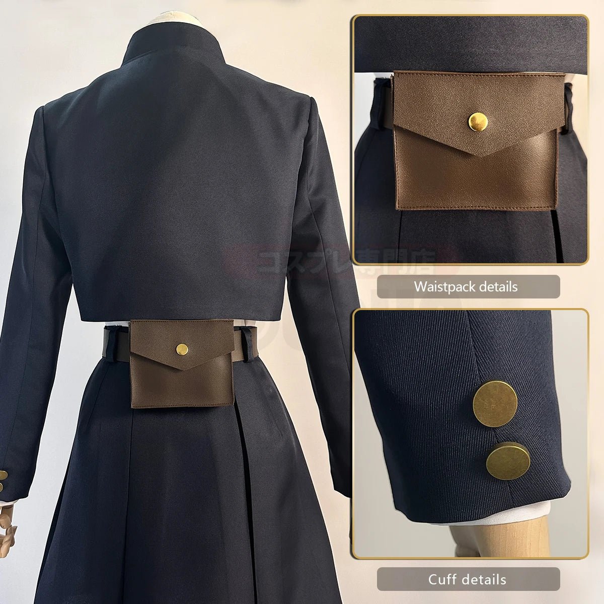 Costume Cosplay Jujutsu Kaisen Nobara Kugisaki Perruque Veste Jupe Rose Net Synthétique Halloween Noël