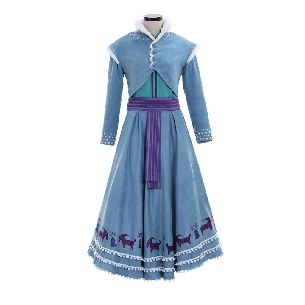 Costume Cosplay Anna Princesse | Ensemble Chemise, Jupe et Manteau pour Femmes Adultes pour Halloween et Événements Disney